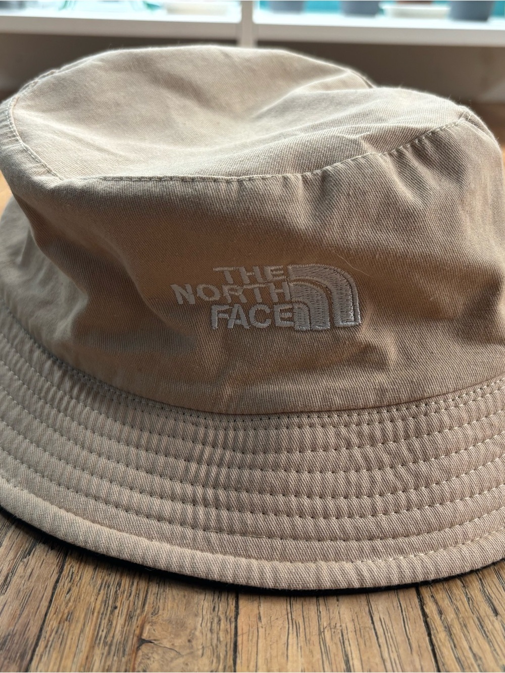 The North Face Tan Bucket Hat with White Logo